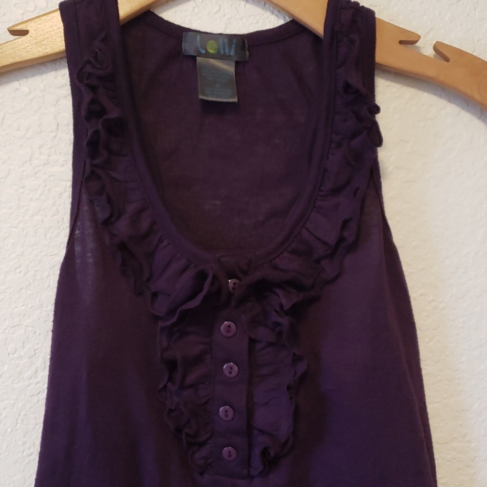 Ruffle Razorback Tank Top- Wrinkle Style